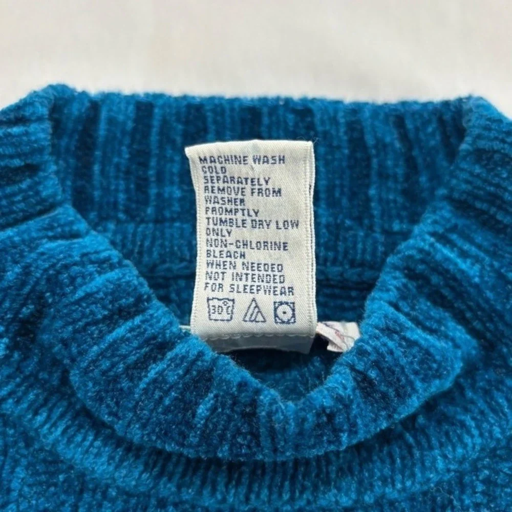 Vintage 1998 Gymboree Kids‎ Teal Blue Mock Neck Ribbed Sweater Size M 3-4